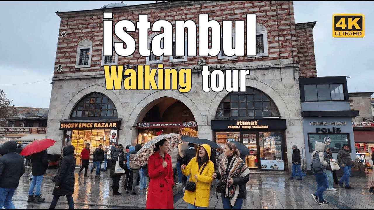 Istanbul Walking Tour 4K – Historic Streets, Crowded Bazaars & Timeless Atmosphere