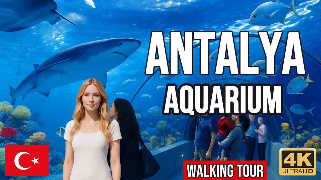 Antalya Aquarium 4K Walking Tour– A relaxing tour through the world’s largest tunnel aquarium