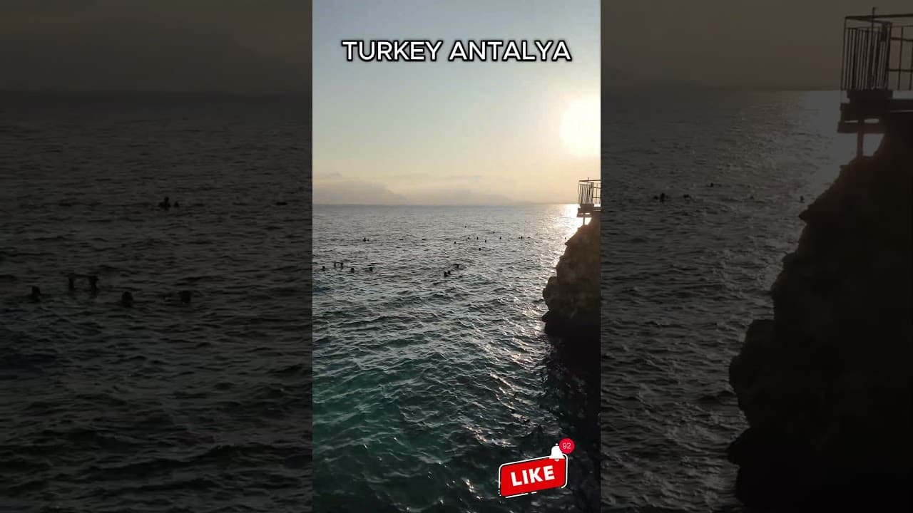 🇹🇷 4K Beach Video of Antalya at Sunset | #TurkeyAntalya #TravelAntalya  #4ktravel