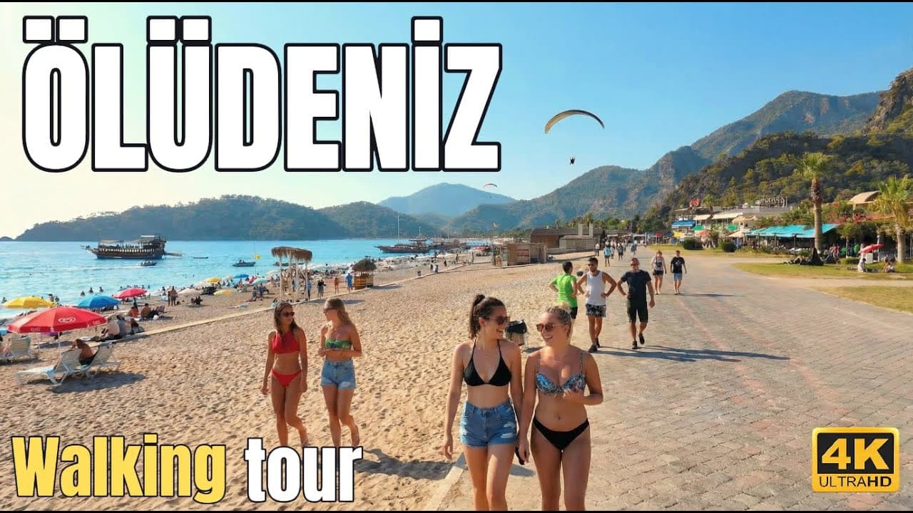 Ölüdeniz Walking Tour 🇹🇷 The Jewel of the Turquoise Coast - 4K 60fps