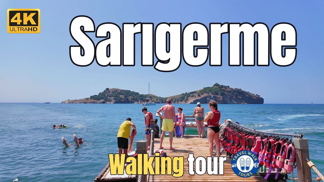 Sarıgerme Beach Walking Tour - Blue Flag Sands, Nature Park & Turquoise Waters 4K
