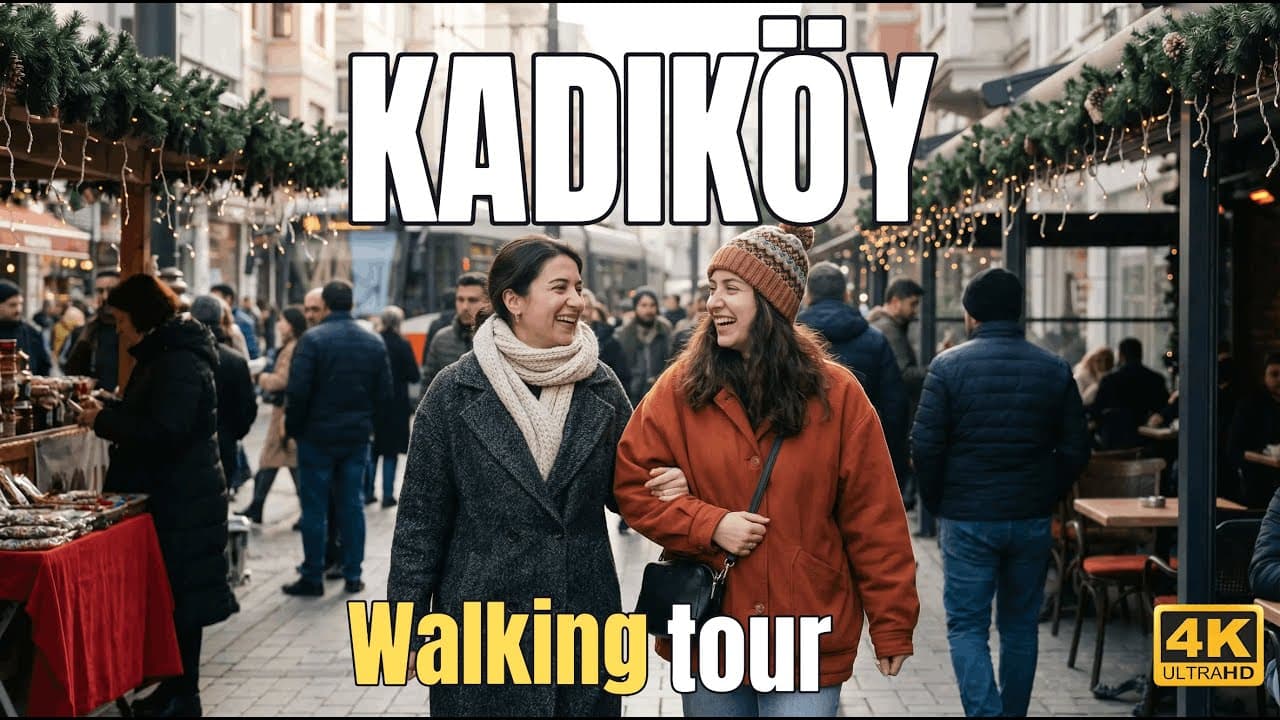 Kadıköy Istanbul Christmas Walking Tour 4K  - The Most Festive Streets in the City