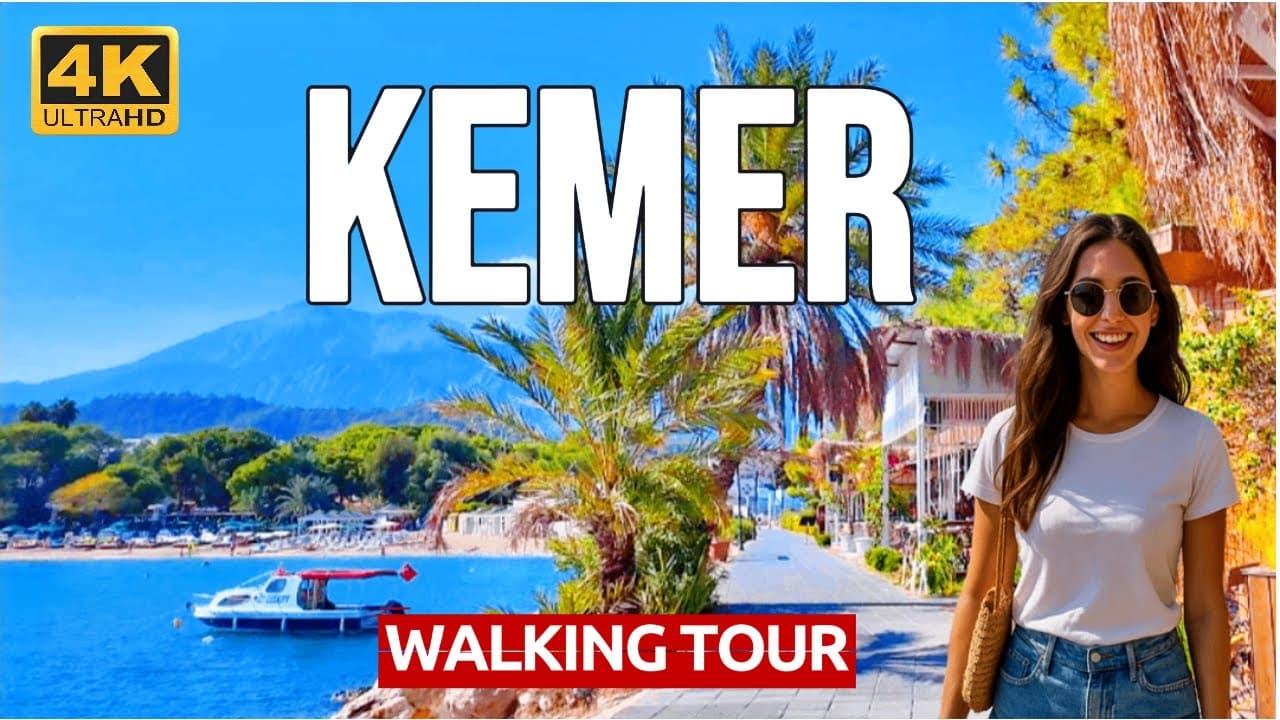 Magical Mediterranean Town Antalya Kemer Walking Tour: Sun, Sea & Scenic Views in 4K