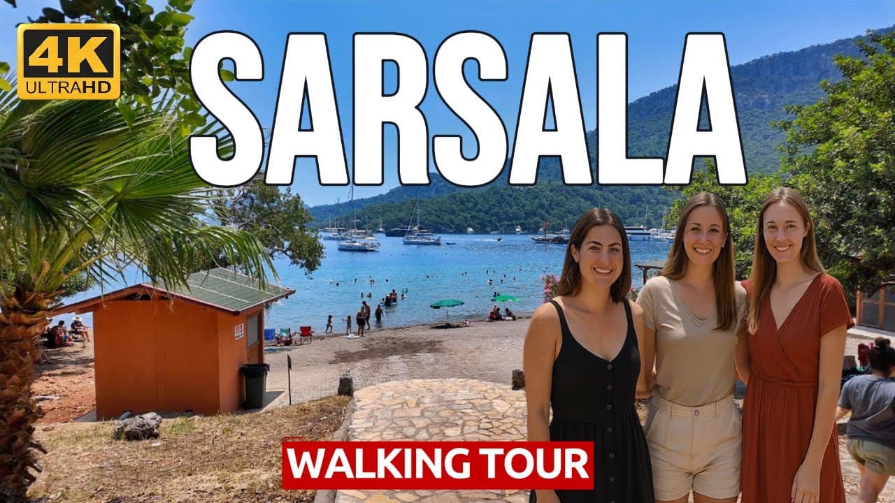 🇹🇷 Muğla, Sarsala Beach Walking Tour - Crystal Clear Waters & Stunning Hidden Cove 4K 60fps