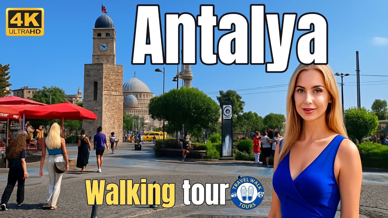 Antalya Old Town Walking Tour 4K - Stunning Views of the Old Bazaar & Historic Streets