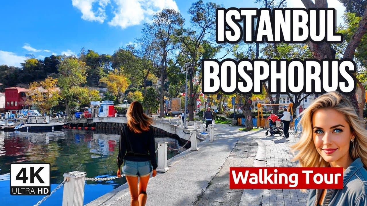 Istanbul Bosphorus Walking Tour 4K: A Scenic Journey from Sarıyer Coast to Emirgan Grove