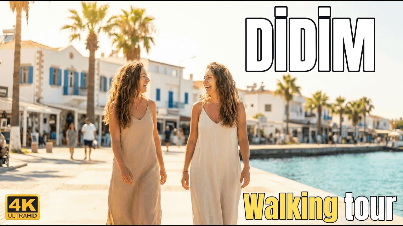 Didim Walking Tour 4K - Aegean Coast, Altinkum Beach & Seaside Life in Turkey