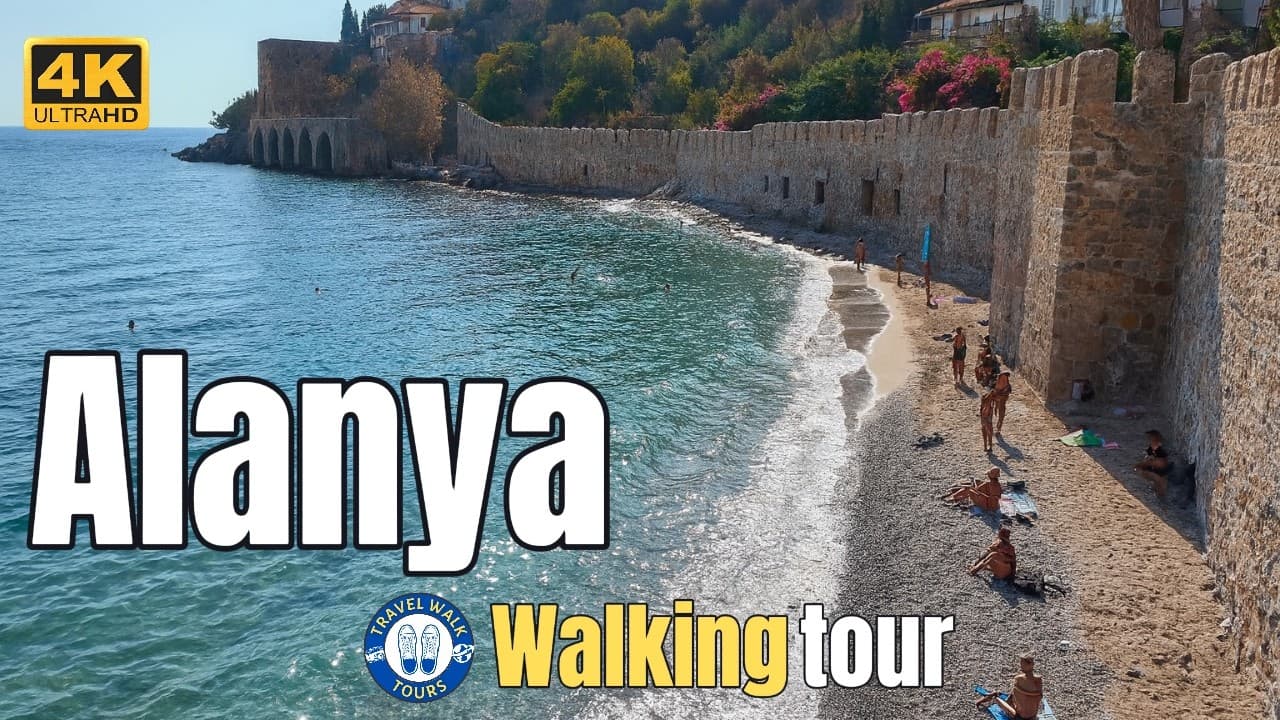 Alanya, Turkey Walking Tour 4K - Stunning Red Tower, Tophane & Historic Shipyard