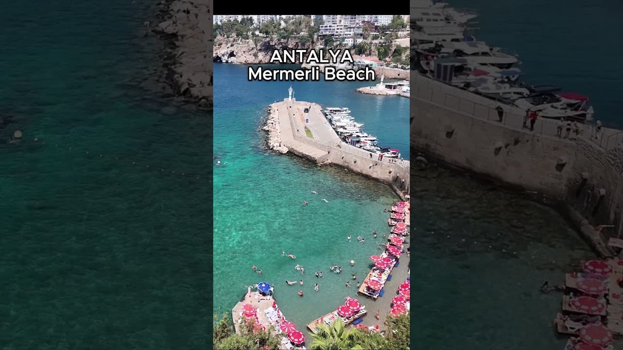 A Hidden Gem: Antalya Mermerli Beach 🌊 Sea, Beach, and City Views 😍 #DiscoverAntalya #TurkeyVacation