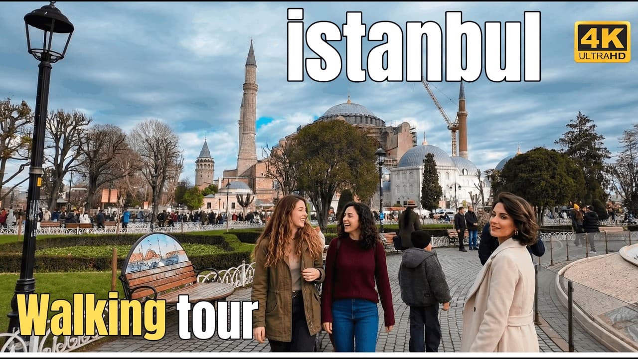 🇹🇷 Istanbul Walking Tour 4K 60fps - Exploring Blue Mosque, Hagia Sophia and the Grand Bazaar